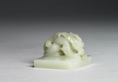 图片[2]-Jade seal with a dragon grip knob, Yuan dynasty (1271-1368)-China Archive